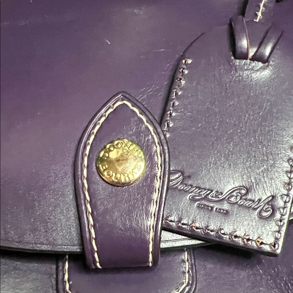 Dooney & Bourke Alto Collection Purple Leather Happy Saddlebag Crossbody-BEAUTY! - Picture 2 of 5